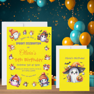 Cute Coffee Lover Ghost Invite for Kids Birthday