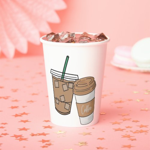 Cute Coffee Lover Paper Cup | Iced & Hot Coffee Dr
