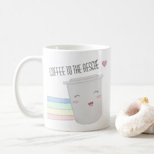 Cute Coffee Lovers Superhero Rainbow Coffee Mug