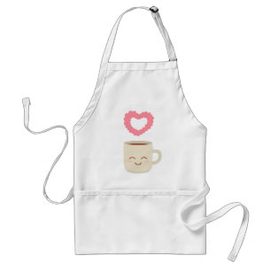 Cute Coffee Mug Cartoon Coffee Lover Adult Apron