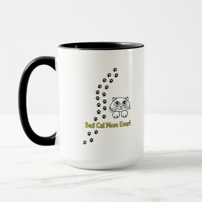 Cute Coffee mug with cat on it (Left)