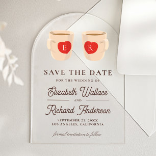 Cute Coffee Mugs Wedding Save the Date