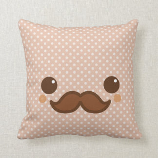 Cute coffee mustache throw pillow