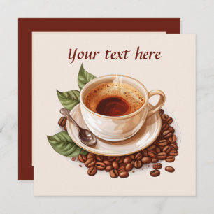 Cute coffee party add text invitation