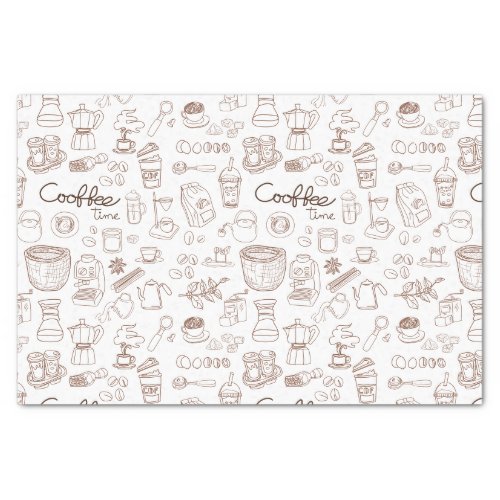 Cute Coffee Pattern Tissue Paper