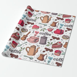 Cute Coffee Pattern Wrapping Paper