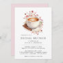 Cute Coffee | Pink Floral Bridal Shower Brunch Invitation