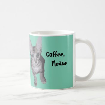 Cute Coffee Please Kitty Coffee Mug by PattiJAdkins at Zazzle