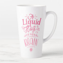 Cute Coffee Quote Pink Ombre Calligraphy Tall Latte Mug