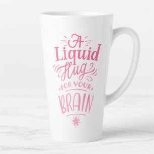 Cute Coffee Quote Pink Ombre Calligraphy Tall Latte Mug