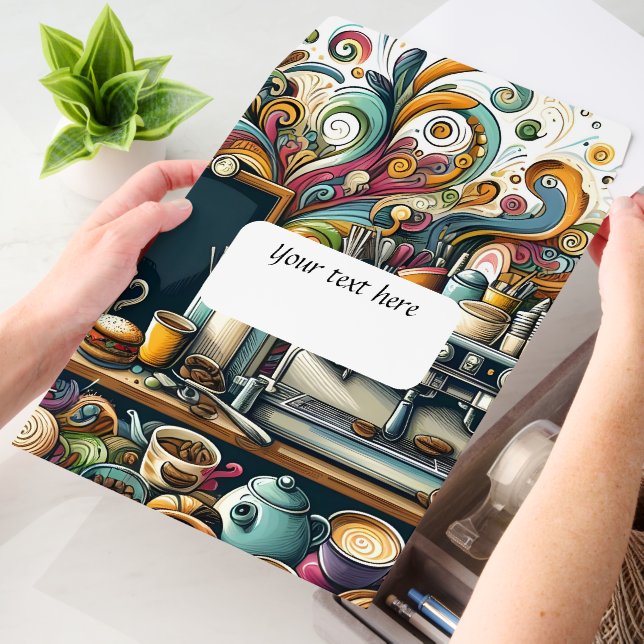 Cute coffee shop customizable  envelope mailers (Desk)