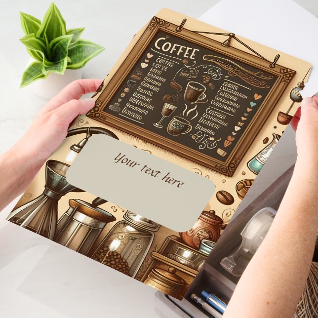 Cute coffee shop customizable  envelope mailers (Desk)