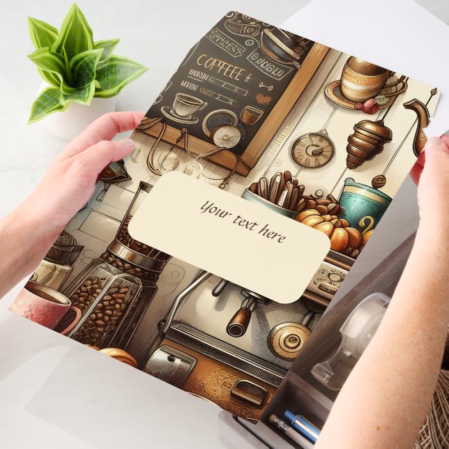 Cute coffee shop customizable envelope mailers (Desk)
