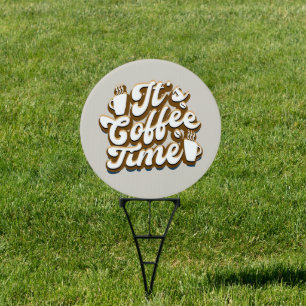 Cute coffee time word art sign