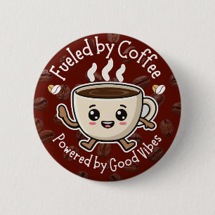 Cute Coffee Vibes Design Button