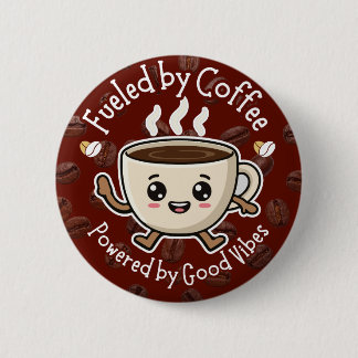 Cute Coffee Vibes Design Button