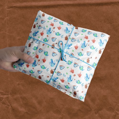 Cute Coffee Whimsical Pattern Tissue Paper