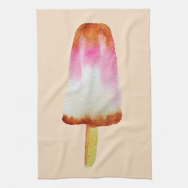 Cute cola popsicle ice-block Summertime Kitchen Towel (Vertical)
