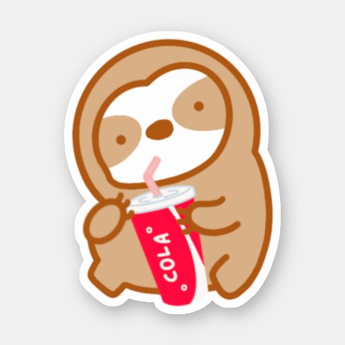 Cute Cola Soda Sloth Sticker
