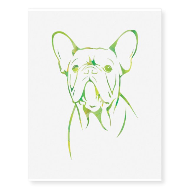 Cute Coldly French Bulldog Gift Temporary Tattoos (Front)