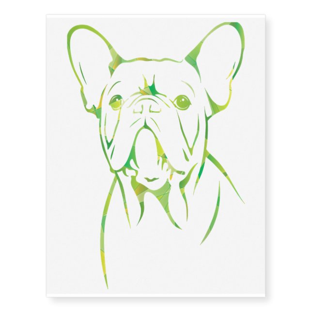 Cute Coldly French Bulldog Gift Temporary Tattoos (Front)