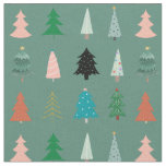 Cute coloful Christmas pattern green blue pink Fabric