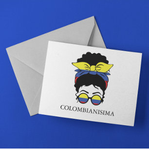 CUTE COLOMBIANISIMA Colombian Girl Flag Postcard