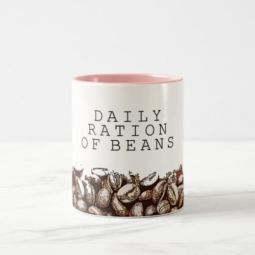Cute Color Block Daily Ration of Beans Two_Tone Coffee Mug