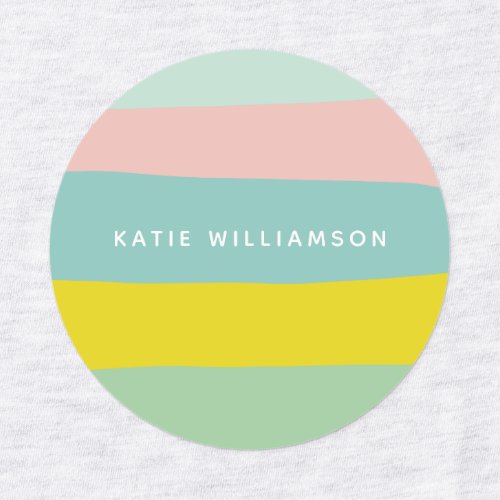 Cute Color Block Stripes in Minty Pastels Labels