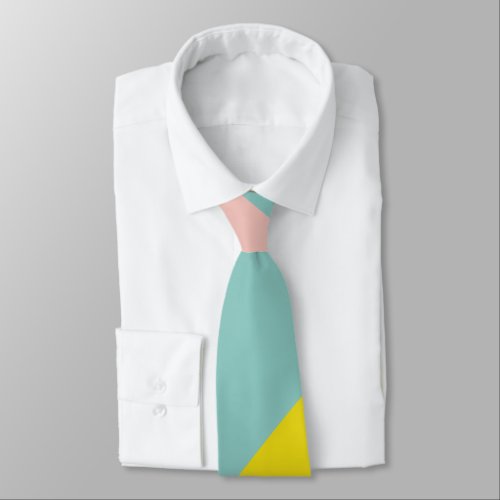 Cute Color Block Stripes in Minty Pastels Neck Tie
