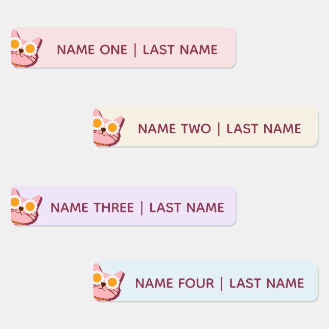 Cute Color Coded Name Kids Labels (Group)