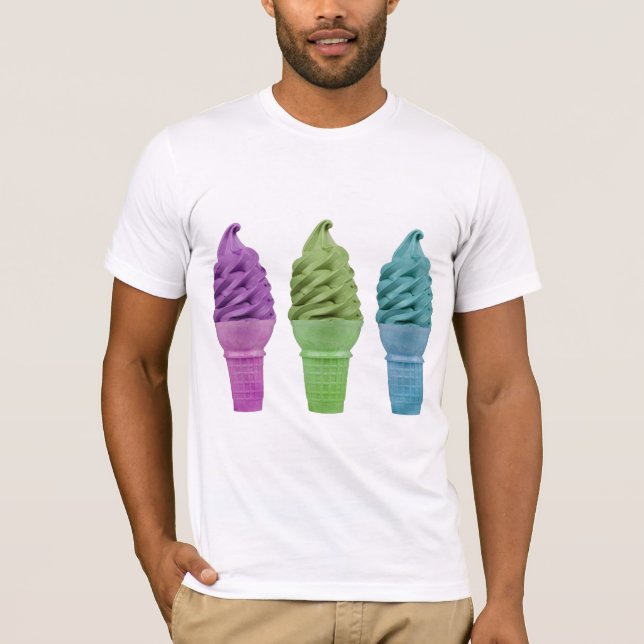 Cute Color Ice Cream Cones T-Shirt (Front)