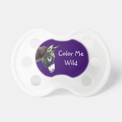 Cute Color Me Wild Donkey Burro Pacifier