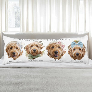 Cute Color Palette Custom Photo Paint Swatch Dog Body Pillow
