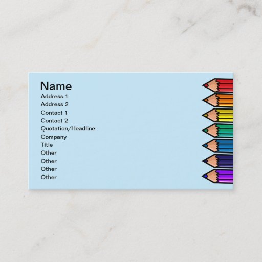 Customizable Cute color pencils business cards