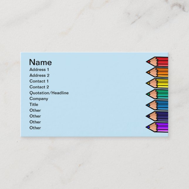 Cute color pencils business card (Front)