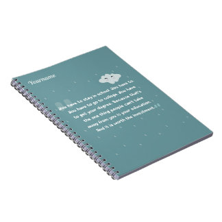 cute color quotes with clouds and raindrops notebook