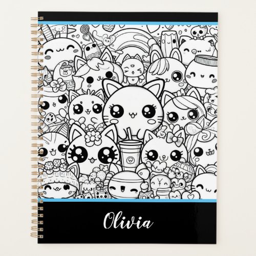Cute Color your own Kawaii Planner for kids
