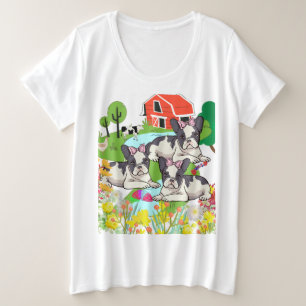 Cute Colorado Black And White Puppies Plus Size T-Shirt