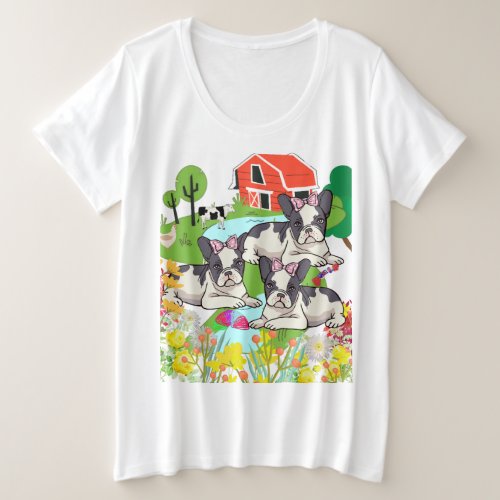 Cute Colorado Black And White Puppies  Plus Size T_Shirt