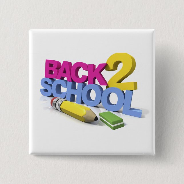 cute colored back to school button (Front)
