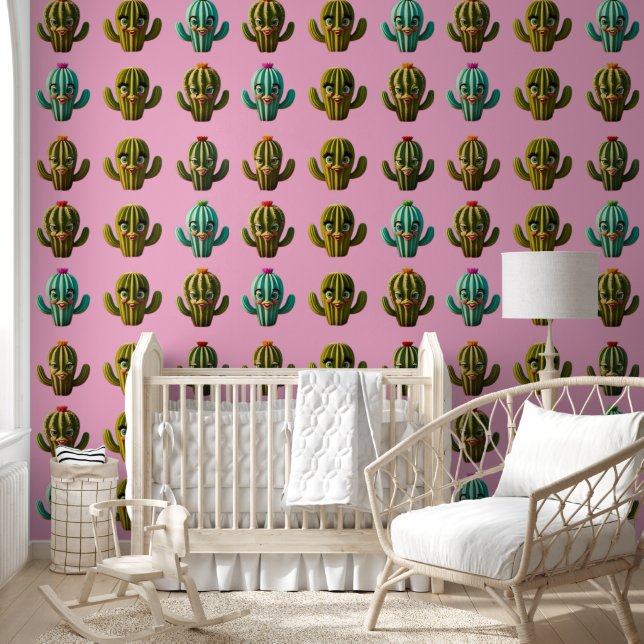 Cute colored cacti wallpaper  (Kids)