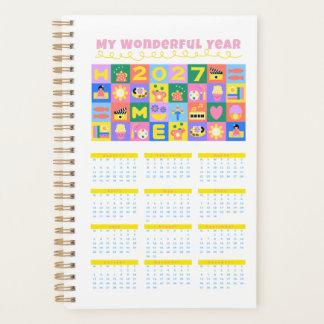 Cute Colorful 2027 Year at a Glance Calendar Poste Planner