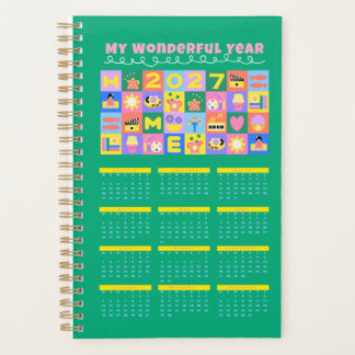 Cute Colorful 2027 Year at a Glance Calendar Poste Planner
