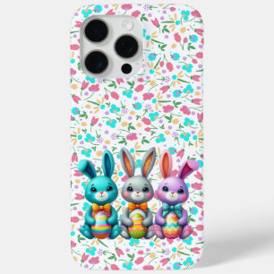 Cute, colorful 3 Easter bunny iPhone 15 Pro Max Case