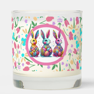 Cute, colorful 3 Easter bunny Scented Candle