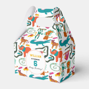 Cute Colorful Abstract Animals Kids Birthday Party Favor Boxes