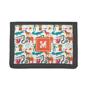 Cute Colorful Abstract Animals Kids Pattern Tri-fold Wallet