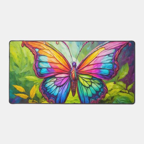 Cute Colorful Abstract Butterfly Art Desk Mat