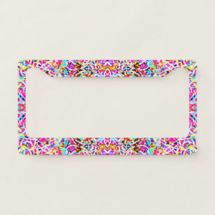 Cute colorful abstract design license plate frame
